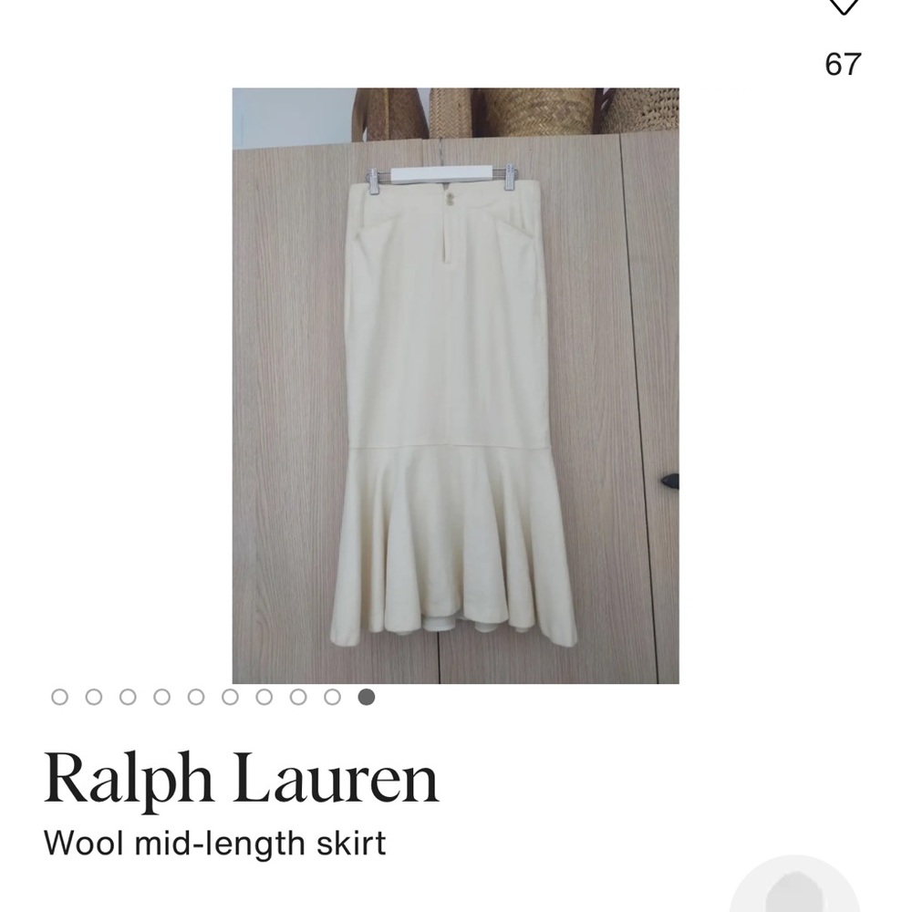 Ralph Lauren Ivory Pencil Trumpet Midi Skirt size 8 - Picture 7 of 13